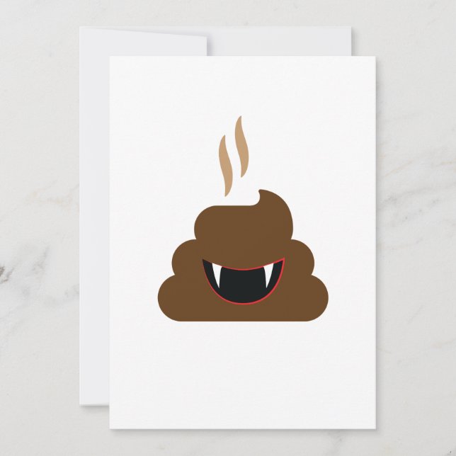 Cartão Dia de as Bruxas engraçado Emoji de Poop Vampiro (Frente)