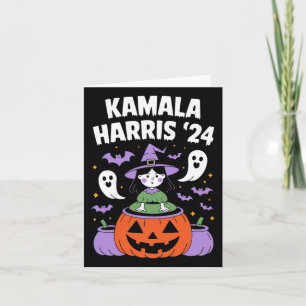 Cartão Dia de as Bruxas engraçado Kamala Harris Pumpkin 2