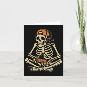 Cartão Dia de as Bruxas engraçado Skeleton Gamer Vídeo Ga