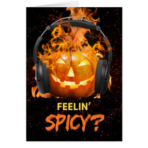 Cartão Dia de as Bruxas engraçado Spicy Jack o'Lanterna