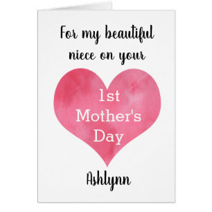 Cartão Dia de as mães 1rua bonito Niece