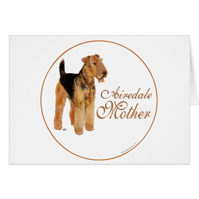 Cartão Dia de as mães Airedale Terrier (Frente Horizontal)