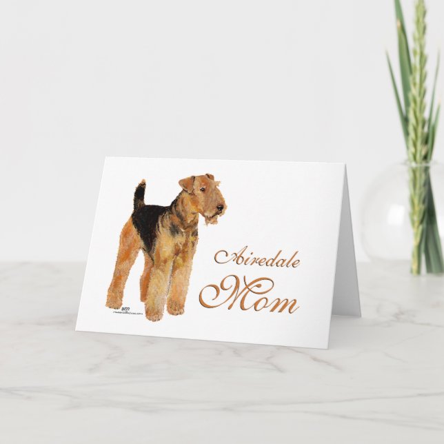 Cartão Dia de as mães Airedale Terrier (Frente)