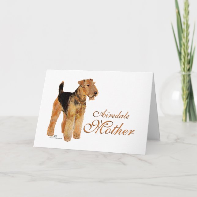 Cartão Dia de as mães Airedale Terrier (Frente)