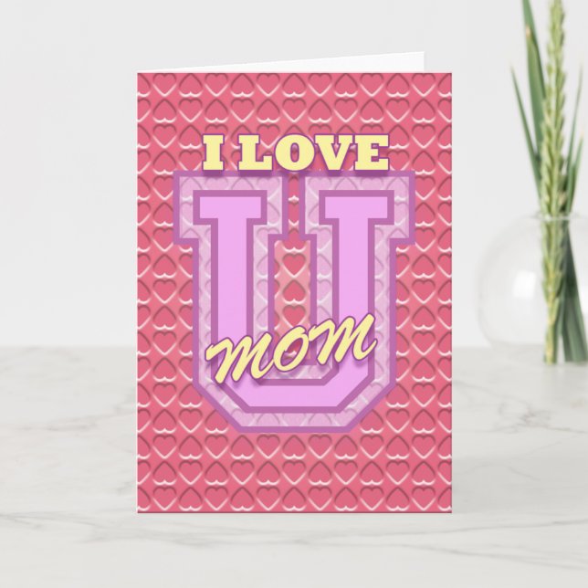 Cartão Dia de as mães: Amo-Te Mãe (Frente)