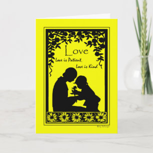 Cartão Dia de as mães, amor é paciente, amor é gentil