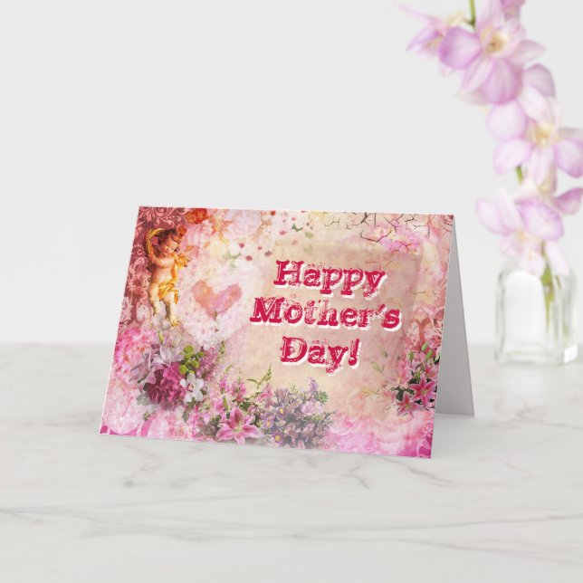 Cartão Dia de as mães artístico (Orquídea)