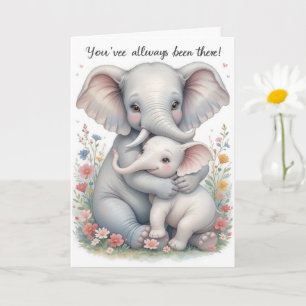 Cartão Dia de as mães Baby Elephant Hug