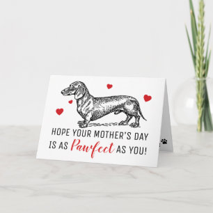 Cartão Dia de as mães Bonito do Cão Dachshund