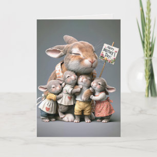 Cartão Dia de as mães Bunnies