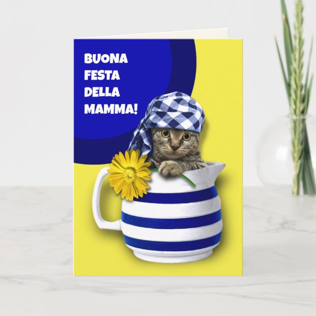 Cartão Dia de as mães Buona Festa della Mamma em italiano (Frente)
