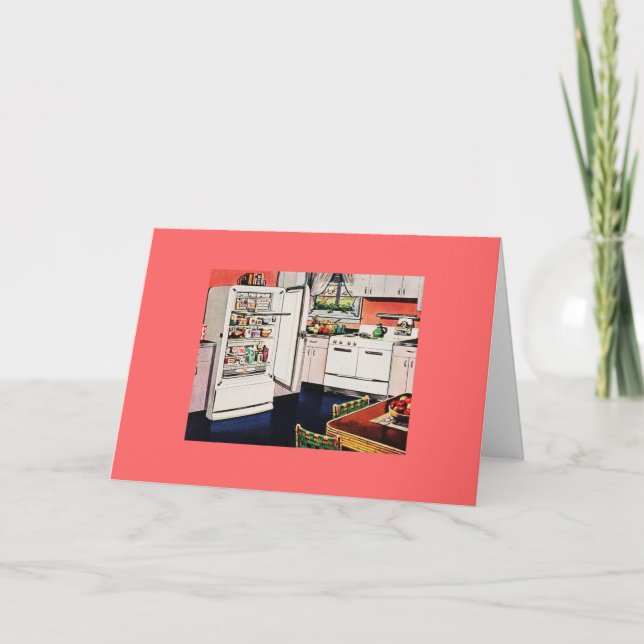 Cartão Dia de as mães da Cozinha Retroativa (Frente)