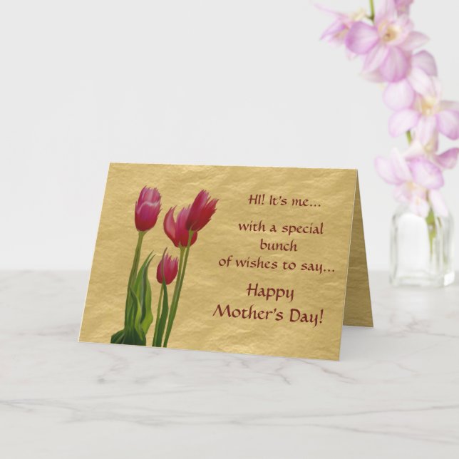 Cartão Dia de as mães da placa de saudação (Orquídea)