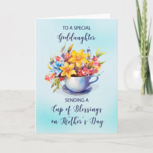 Cartão Dia de as mães das Bênçãos das Flores da Filha
