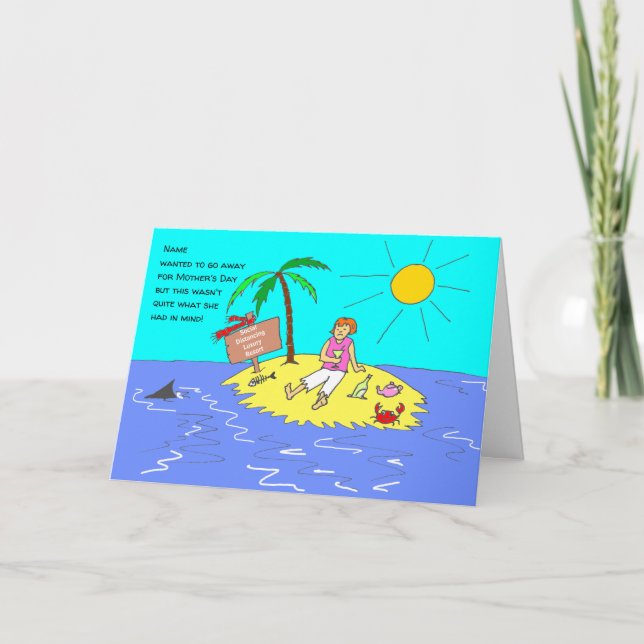 Cartão Dia de as mães de Cartoons Engraçado com Distância (Frente)