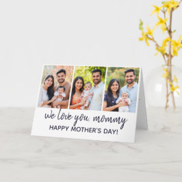 Cartão Dia de as mães de Colagem de Fotografias Verso de