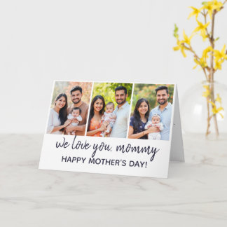 Cartão Dia de as mães de Colagem de Fotografias Verso de