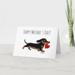 Cartão Dia de as mães de Dachshund Preto e Tan
