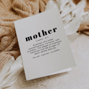 Cartão DIA DE AS MÃES de definição de mãe moderna e bonit