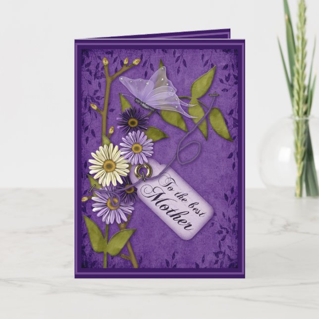 Cartão Dia de as mães de Flores de Sucata (Frente)