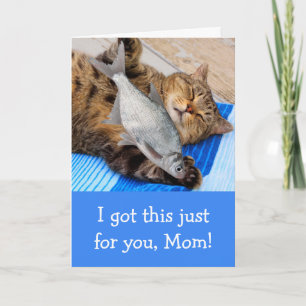 Cartão Dia de as mães De Gato E De Peixe