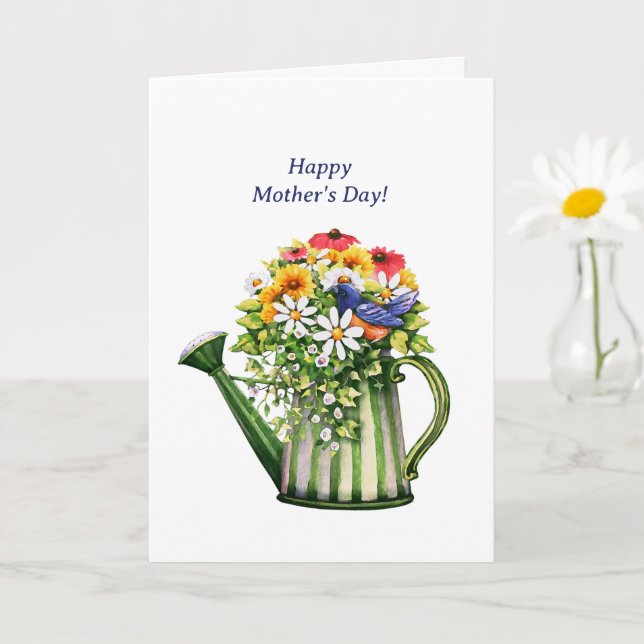 Cartão Dia de as mães de lata e flores (Planta pequena)