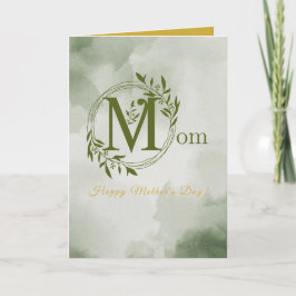 Cartão Dia de as mães de Mãe Personalizado do Monograma V