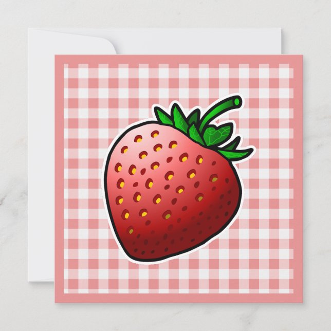 Cartão Dia de as mães de Morango Vermelho (Frente)