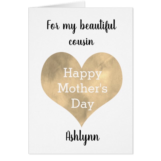 Cartão Dia de as mães de Primo Personalizado (Frente)