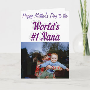Cartão Dia de as mães de texto roxo da Nana Photo