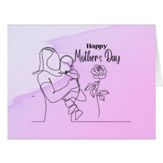 Cartão Dia de as mães DIY personalizado com poema origina