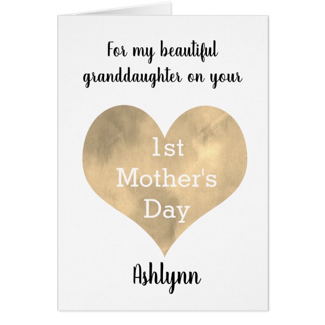 Cartão Dia de as mães Dourado bonito 1rua neta (Frente)