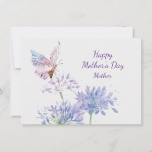Cartão Dia de as mães Elegante Garden Butterfy Mãe