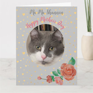 Cartão Dia de as mães Engraçado Cat Mãe Hairball