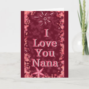 Cartão Dia de as mães, eu te amo, Nana