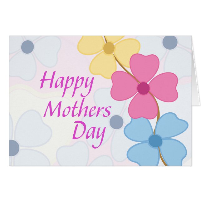 Cartão Dia de as mães Feliz (Frente Horizontal)