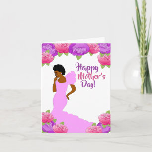Cartão Dia de as mães Feliz Afro-Americano