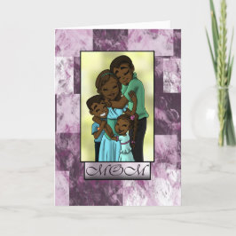 Cartão Dia de as mães Feliz da Família Afro-Americana