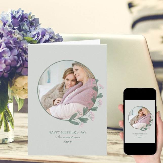 Cartão Dia de as mães Feliz da Fotografia de Flor Rosa (Criador carregado)