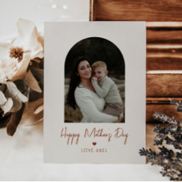 Cartão Dia de as mães Feliz de Coração de Script de Foto