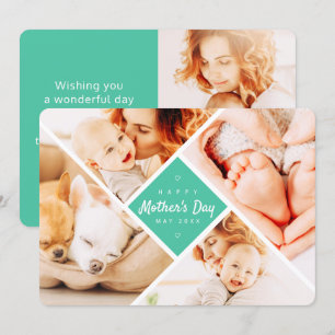 Cartão Dia de as mães feliz de fotos personalizadas mode