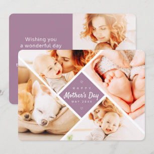 Cartão Dia de as mães feliz de fotos personalizadas mode