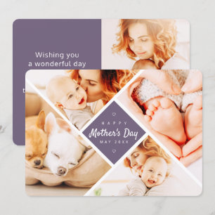 Cartão Dia de as mães feliz de fotos personalizadas mode