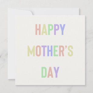 Cartão Dia de as mães Feliz, multicolorido - Quadrado pla