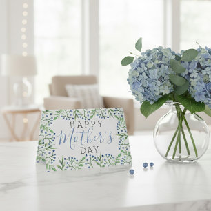 Cartão Dia de as mães Feliz Primavera Blueberry Simples