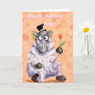 Cartão Dia de as mães Feliz - Ram com Flor