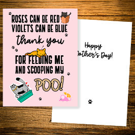 Cartão Dia de as mães Feliz, Rosa, Engraçado, De Gato