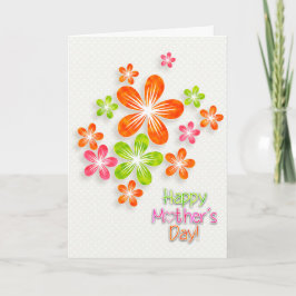 Cartão Dia de as mães - Flores e Corações Brilhantes Bril