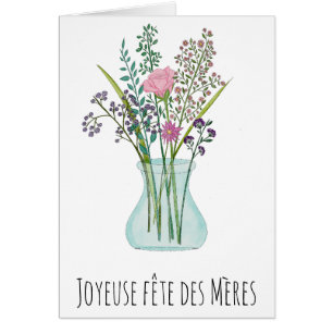 Cartão Dia de as mães francês buquê rosa de flores