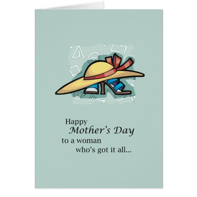 Cartão Dia de as mães Hat Sandals (Frente)